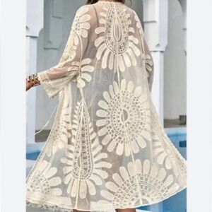 Bohemian Sheer Flower Print Duster